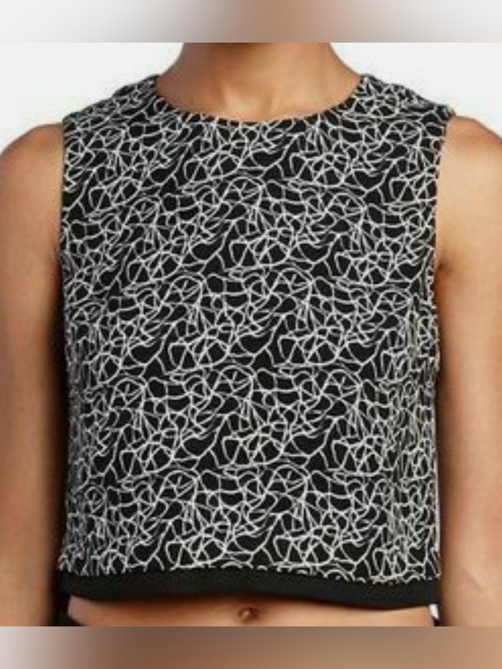 A.L.C. Devoe crop silk top sz 8 sleeveless crackle print